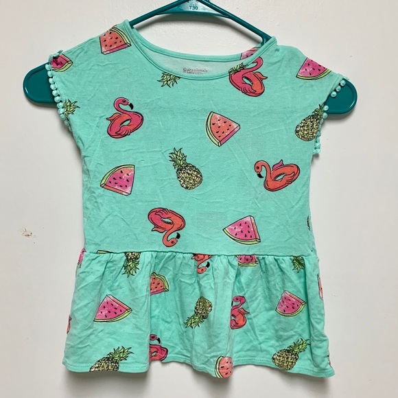 GARANIMALS Peplum Summer Short Sleeve Tee Shirt - Picture 2 of 6